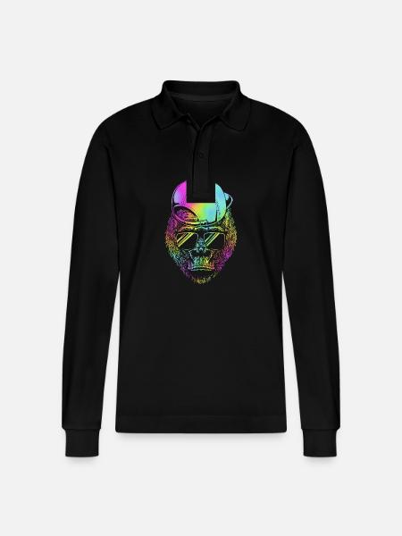 Gorilla - Stanley/Stella Organic Unisex Long-Sleeved Polo Shirt Prepster - black