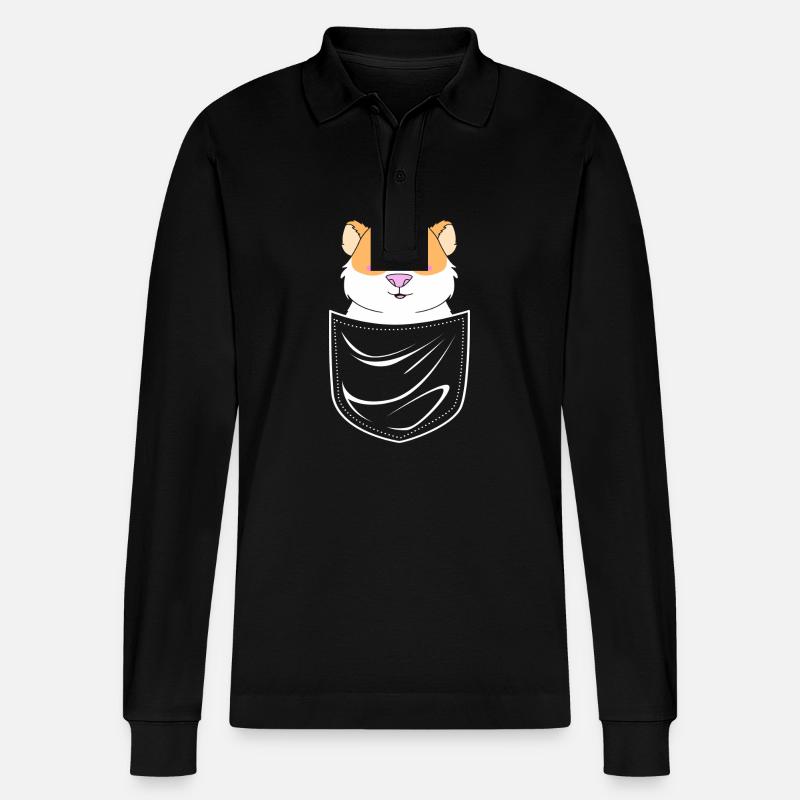 Meerschweinchen - Stanley/Stella Unisex Bio-Langarm-Poloshirt Prepster - Schwarz
