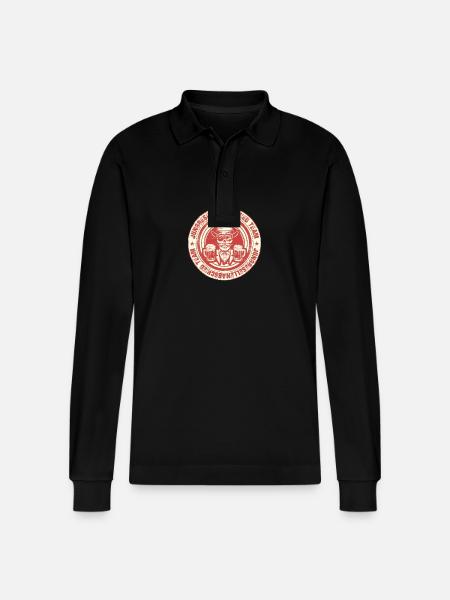 Bachelor Party Team Skeleton - Stanley/Stella Organic Unisex Long-Sleeved Polo Shirt Prepster - black