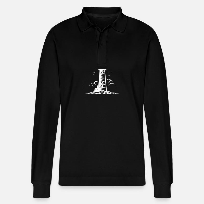 Icône de phare - Polo à manches longues bio PREPSTER Stanley/Stella Unisexe - noir