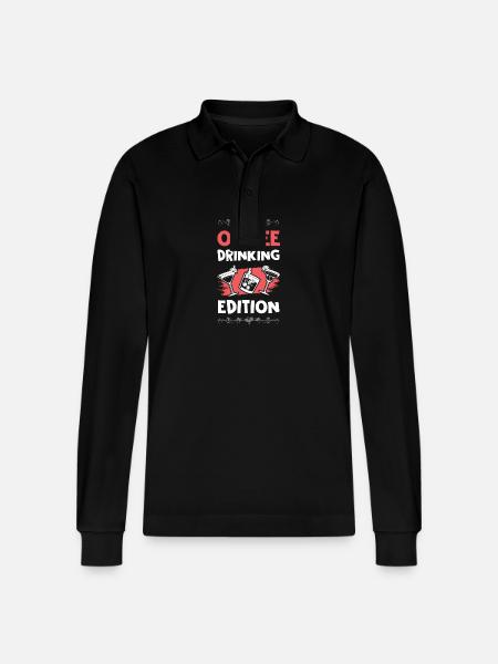 Baltic Sea Drinking Edition - Stanley/Stella Organic Unisex Long-Sleeved Polo Shirt Prepster - black