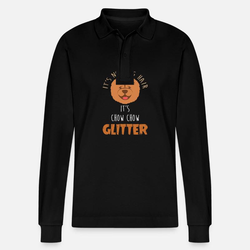 Chow Chow Hund - Stanley/Stella Unisex Bio-Langarm-Poloshirt Prepster - Schwarz