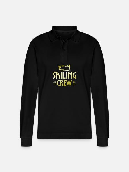 Sailing Crew - Stanley/Stella Organic Unisex Long-Sleeved Polo Shirt Prepster - black