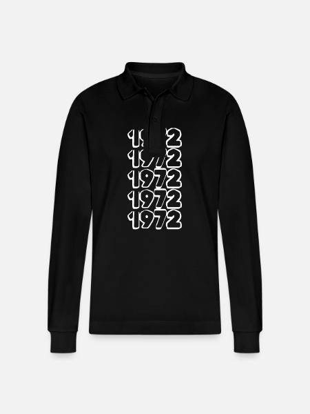 Number 1972 - Stanley/Stella Organic Unisex Long-Sleeved Polo Shirt Prepster - black