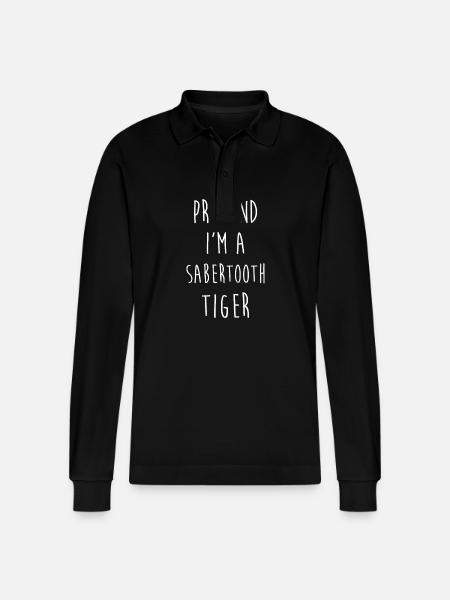 Säbelzahntiger - Stanley/Stella Unisex Bio-Langarm-Poloshirt Prepster - Schwarz