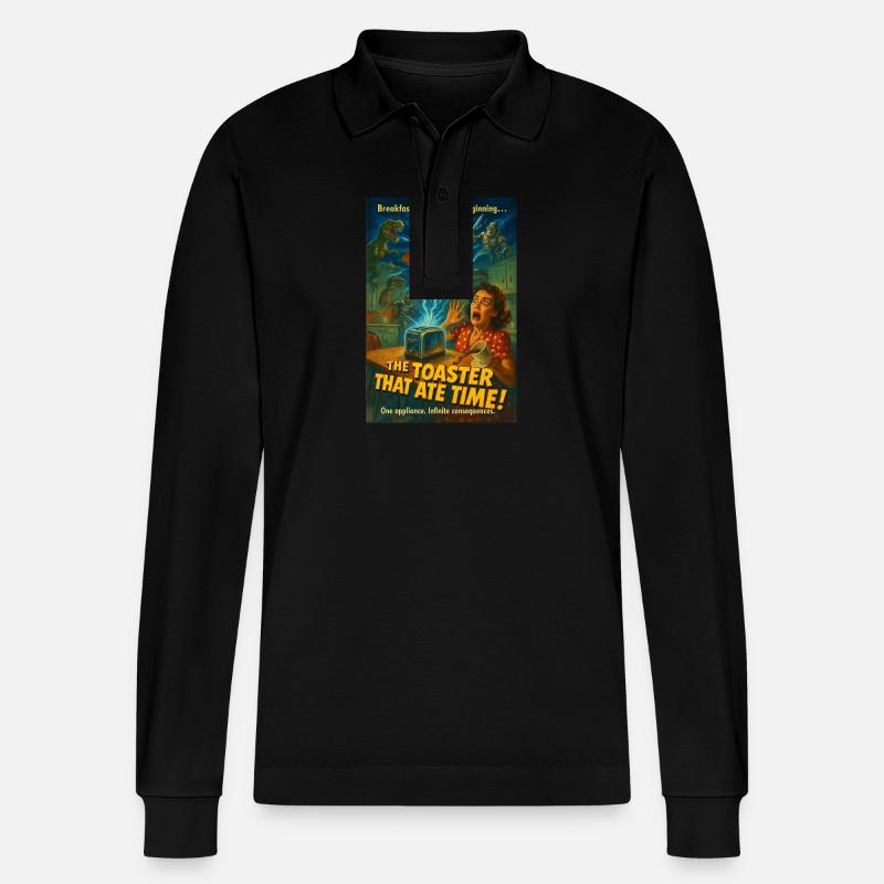 Zeitfresser Toaster (The Toaster That Ate Time) - Stanley/Stella Unisex Bio-Langarm-Poloshirt Prepster - Schwarz