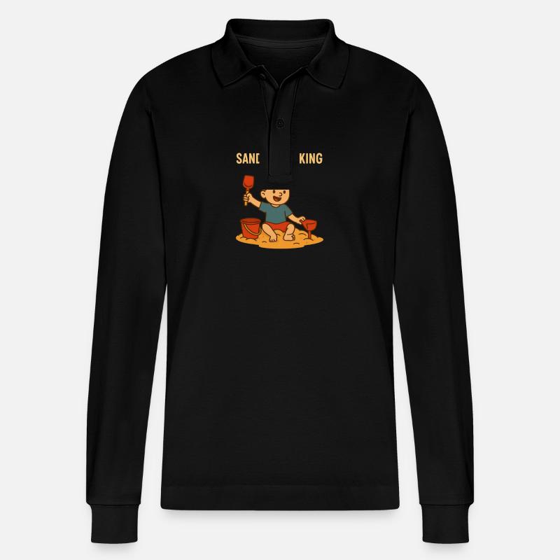 Der Sandkasten König - Stanley/Stella Unisex Bio-Langarm-Poloshirt Prepster - Schwarz