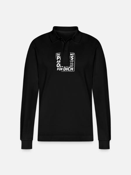 du willst mit profis arbeiten ok.... - Stanley/Stella Unisex Bio-Langarm-Poloshirt Prepster - Schwarz