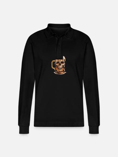Beer Gift - Stanley/Stella Organic Unisex Long-Sleeved Polo Shirt Prepster - black
