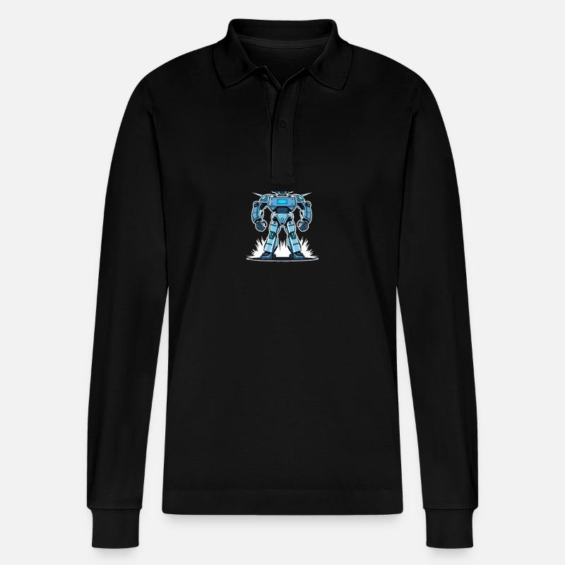 Cyber-Roboter – High-Tech Power - Stanley/Stella Unisex Bio-Langarm-Poloshirt Prepster - Schwarz