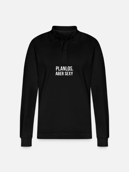 Planlos aber sexy - Stanley/Stella Unisex Bio-Langarm-Poloshirt Prepster - Schwarz