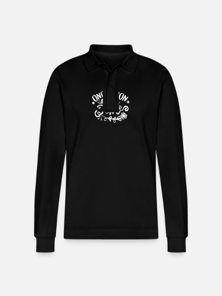 Once Upon A Time Märchen Spruch - Stanley/Stella Unisex Bio-Langarm-Poloshirt Prepster - Schwarz