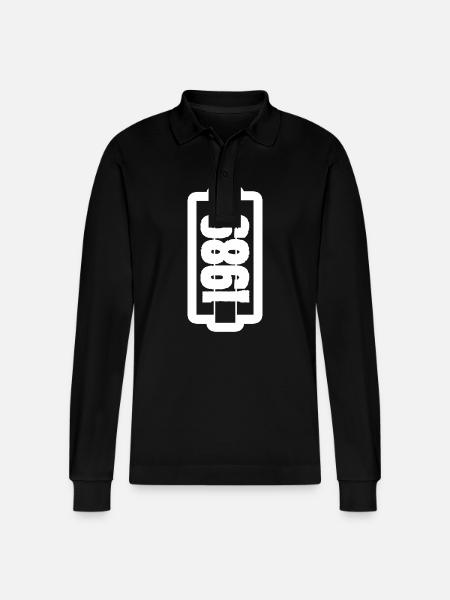Year 1989 - Stanley/Stella Organic Unisex Long-Sleeved Polo Shirt Prepster - black
