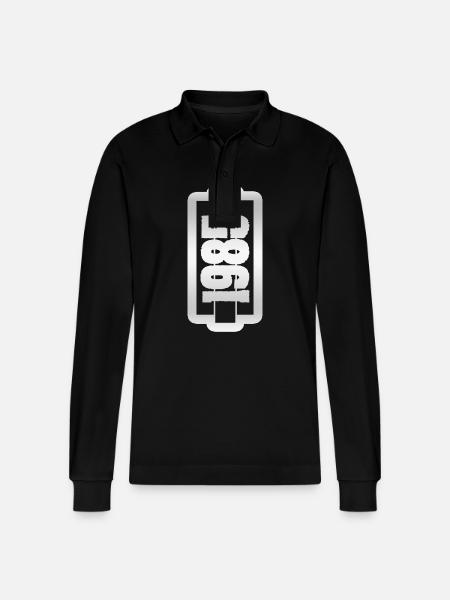 Born in 1985 - Stanley/Stella Organic Unisex Long-Sleeved Polo Shirt Prepster - black