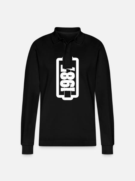 Year 1987 - Stanley/Stella Organic Unisex Long-Sleeved Polo Shirt Prepster - black