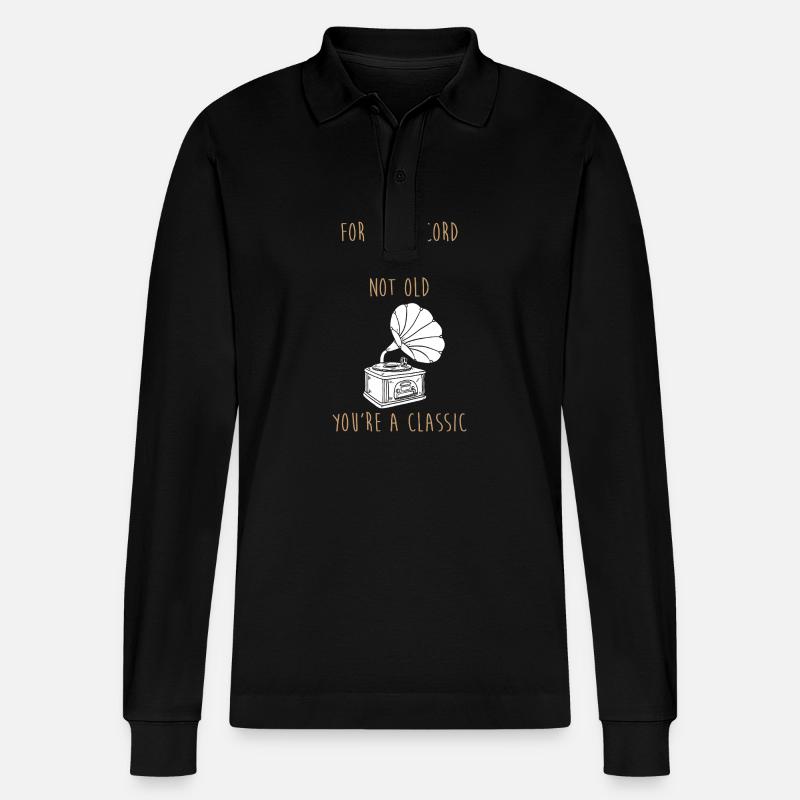 Vinyl - Stanley/Stella Unisex Bio-Langarm-Poloshirt Prepster - Schwarz