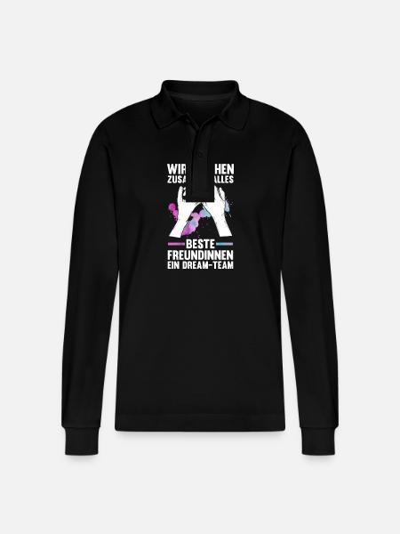 Best friend - Stanley/Stella Organic Unisex Long-Sleeved Polo Shirt Prepster - black