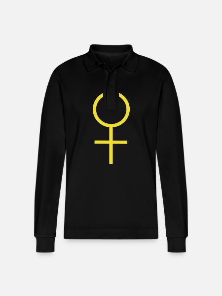 Women's Day - Stanley/Stella Organic Unisex Long-Sleeved Polo Shirt Prepster - black