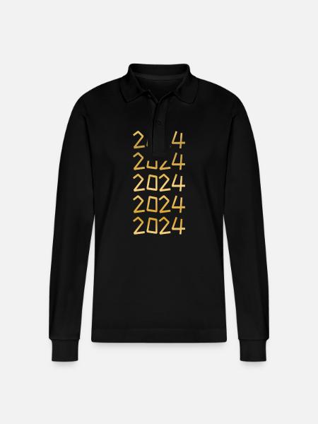 2024 - Stanley/Stella Organic Unisex Long-Sleeved Polo Shirt Prepster - black