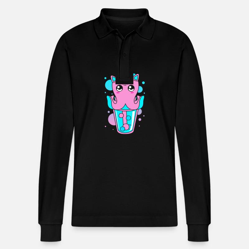 Pastell Gothic - Stanley/Stella Unisex Bio-Langarm-Poloshirt Prepster - Schwarz