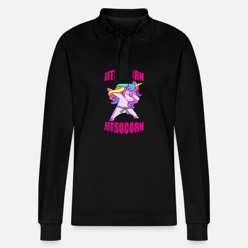Jiu Jitsu Selbstverteidigung - Stanley/Stella Unisex Bio-Langarm-Poloshirt Prepster - Schwarz