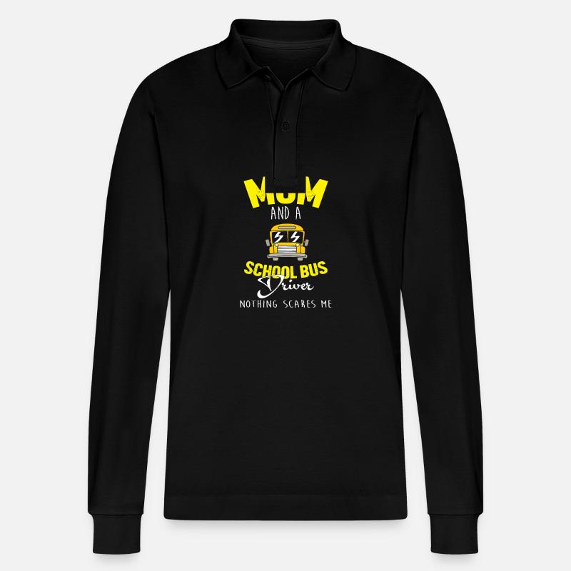 Schulbusfahrer Schulbus - Stanley/Stella Unisex Bio-Langarm-Poloshirt Prepster - Schwarz