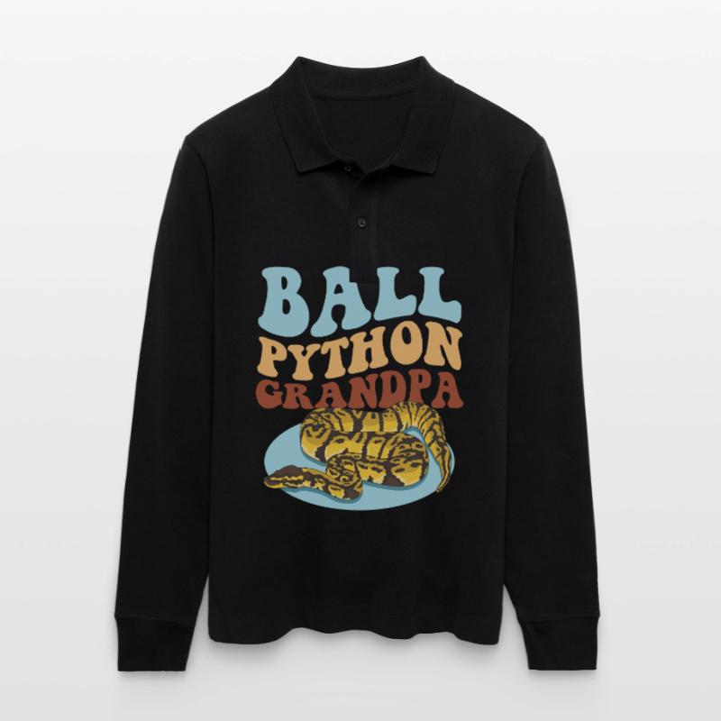 Roi Python Grand-père Python serpent cadeau Polo à manches longues bio PREPSTER Stanley/Stella Unisexe