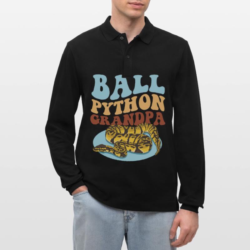 Roi Python Grand-père Python serpent cadeau Polo à manches longues bio PREPSTER Stanley/Stella Unisexe