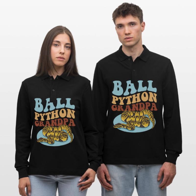 Königspython Opa Python Schlange Geschenk Stanley/Stella Unisex Bio-Langarm-Poloshirt Prepster