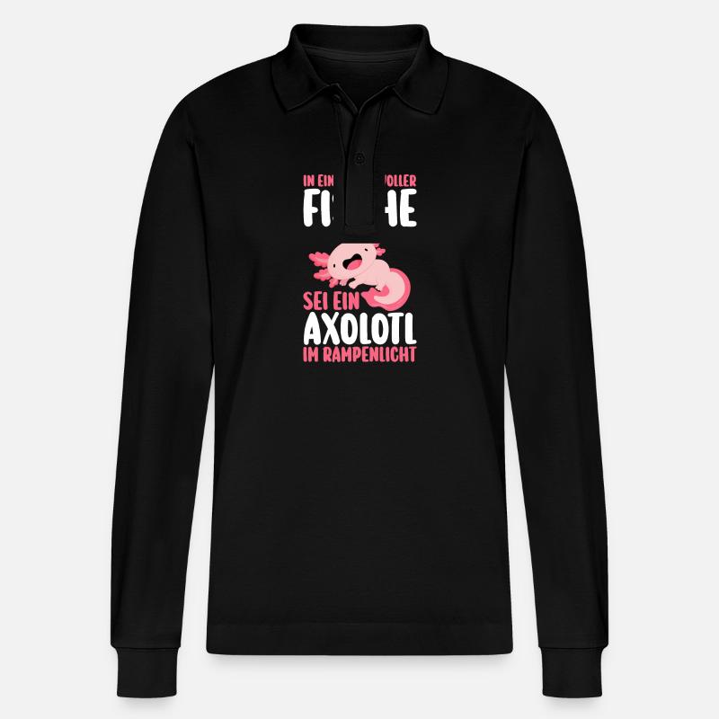 Axolotl - Polo à manches longues bio PREPSTER Stanley/Stella Unisexe - noir