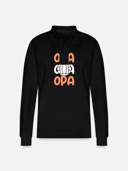 Handballer Opa Handball - Stanley/Stella Unisex Bio-Langarm-Poloshirt Prepster - Schwarz