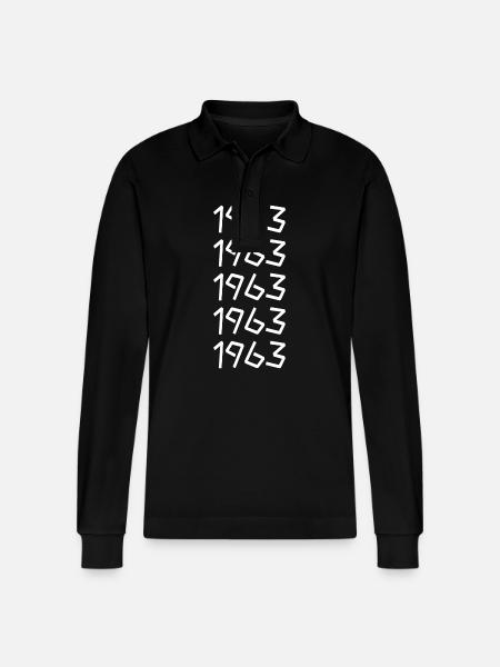 Born in 1963 - Stanley/Stella Organic Unisex Long-Sleeved Polo Shirt Prepster - black