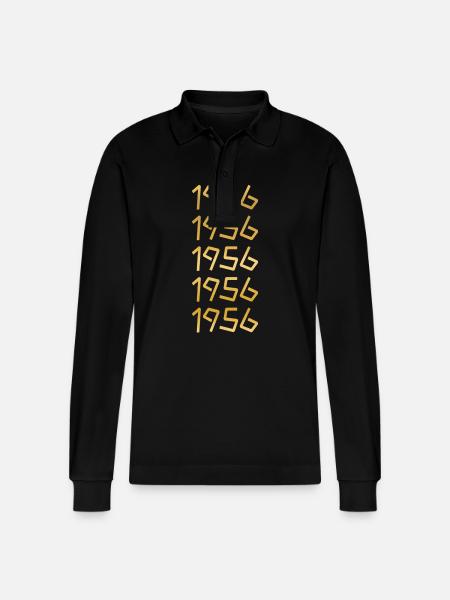 1956 - Stanley/Stella Organic Unisex Long-Sleeved Polo Shirt Prepster - black