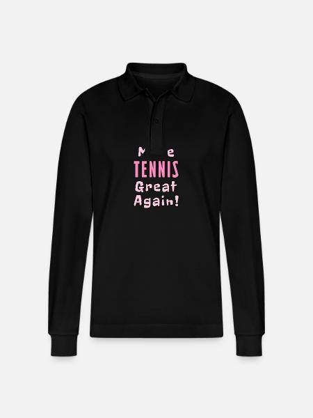Make Tennis Great Again - Stanley/Stella Organic Unisex Long-Sleeved Polo Shirt Prepster - black