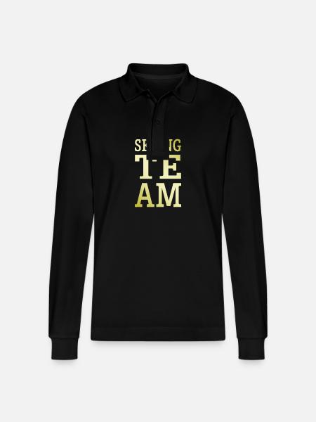 Skiing Team Ski - Stanley/Stella Organic Unisex Long-Sleeved Polo Shirt Prepster - black