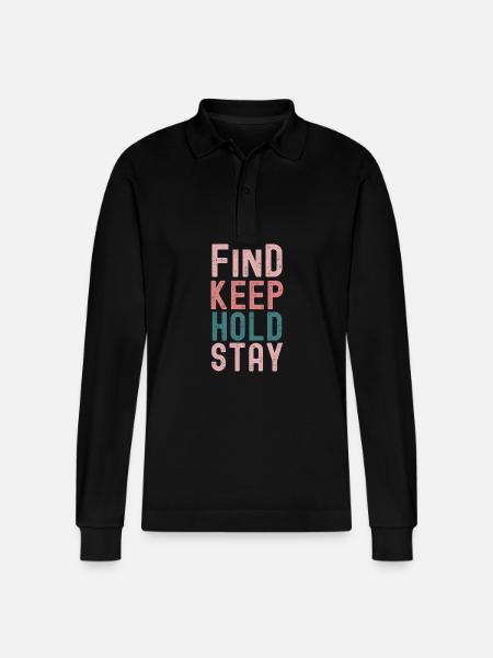 "Philosophy of Permanence" - Stanley/Stella Organic Unisex Long-Sleeved Polo Shirt Prepster - black