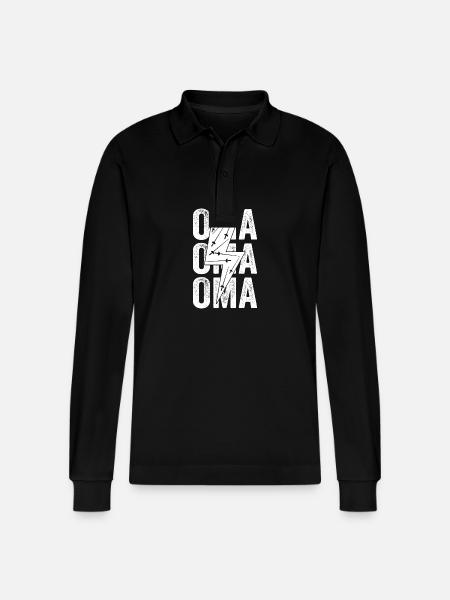 Fencing Grandma Fencing - Stanley/Stella Organic Unisex Long-Sleeved Polo Shirt Prepster - black