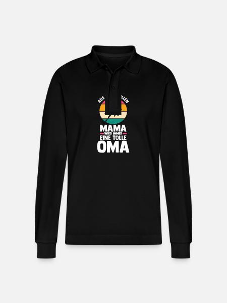Mutter Mama Großmutter Oma - Stanley/Stella Unisex Bio-Langarm-Poloshirt Prepster - Schwarz