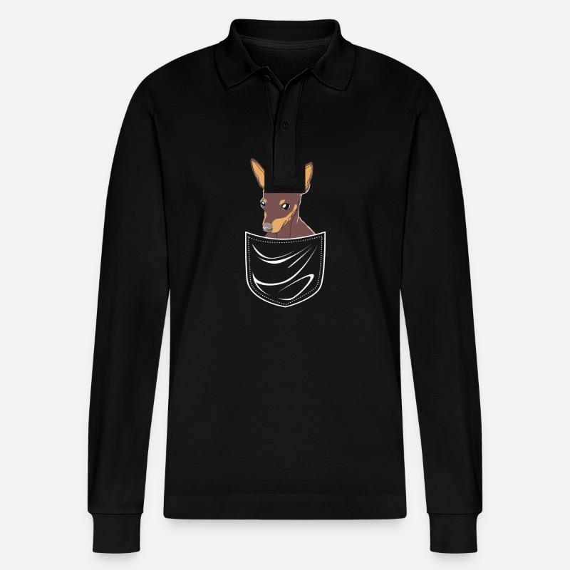 Zwergpinscher - Stanley/Stella Unisex Bio-Langarm-Poloshirt Prepster - Schwarz