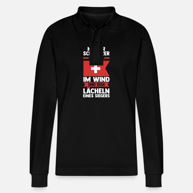 Suisse suisse - Polo à manches longues bio PREPSTER Stanley/Stella Unisexe - noir