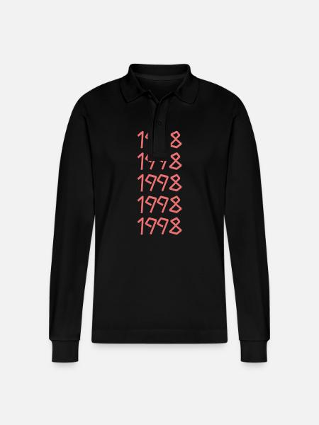 Sun 1998 - Stanley/Stella Organic Unisex Long-Sleeved Polo Shirt Prepster - black