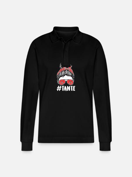 Fencer Aunt Fencing - Stanley/Stella Organic Unisex Long-Sleeved Polo Shirt Prepster - black