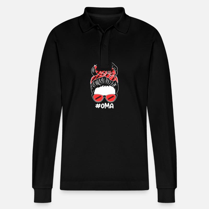 Harmonica Granny Harmonica - Stanley/Stella Organic Unisex Long-Sleeved Polo Shirt Prepster - black