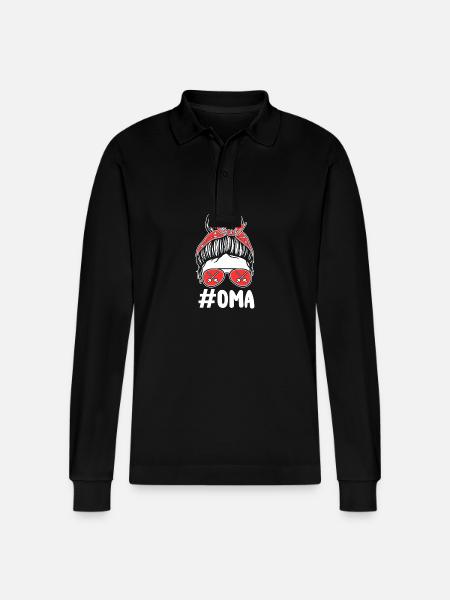 Fechter Oma Fechten - Stanley/Stella Unisex Bio-Langarm-Poloshirt Prepster - Schwarz