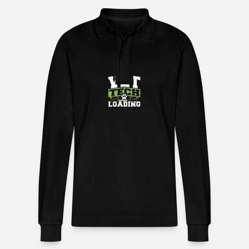Tierarzt Veterinärtechniker Vet Tech Loading - Stanley/Stella Unisex Bio-Langarm-Poloshirt Prepster - Schwarz