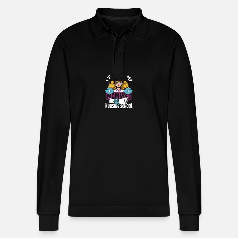 Abschluss Krankenschwester Krankenpflege Mutter - Stanley/Stella Unisex Bio-Langarm-Poloshirt Prepster - Schwarz