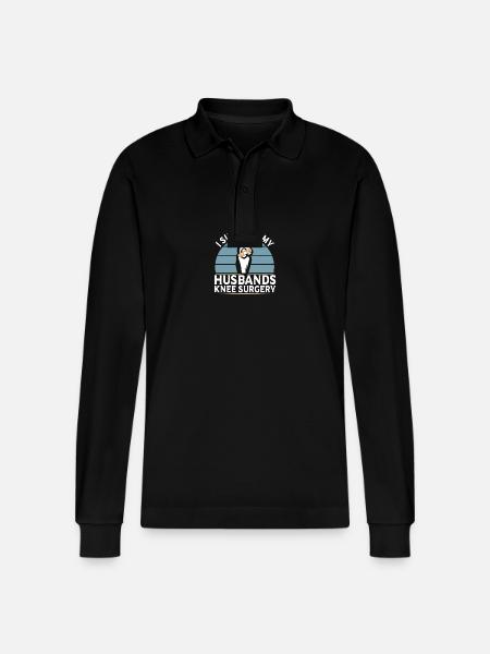 Knee Surgery Knee Surgery Surgery - Stanley/Stella Organic Unisex Long-Sleeved Polo Shirt Prepster - black