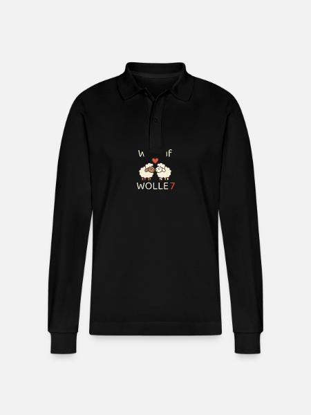 Wie auf Wolle 7 - Stanley/Stella Unisex Bio-Langarm-Poloshirt Prepster - Schwarz