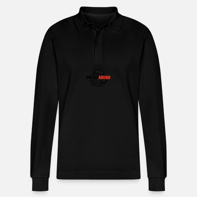 Polterabend Bier - Stanley/Stella Unisex Bio-Langarm-Poloshirt Prepster - Schwarz