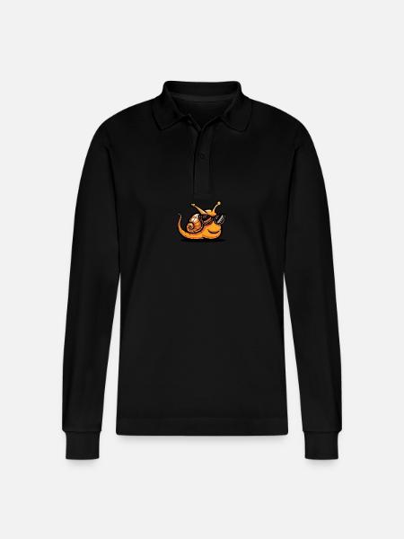 Snail Cool Comic - Stanley/Stella Organic Unisex Long-Sleeved Polo Shirt Prepster - black